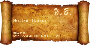 Weiler Barna névjegykártya